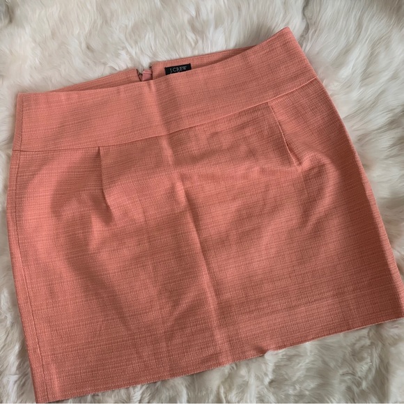 J CREW CORAL PINK COTTON MINI SKIRT CASUAL COCKTAIL SKIRT - Picture 4 of 13